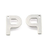 10pc Letter P Stainless Steel Charms