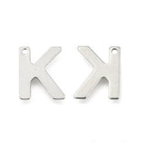 10pc Letter K Stainless Steel Charms