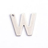 10pc Letter W Stainless Steel Charms