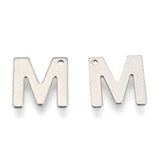 10pc Letter M Stainless Steel Charms