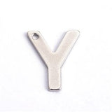 10pc Letter Y Stainless Steel Charms