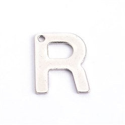 10pc Letter R Stainless Steel Charms