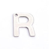 10pc Letter R Stainless Steel Charms