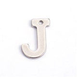 10pc Letter J Stainless Steel Charms