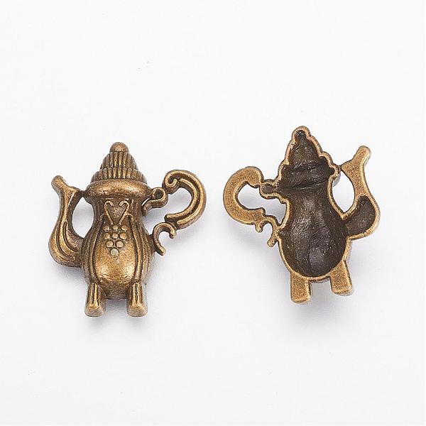 10pc Antique Bronze Tea Pot Charms