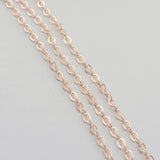 1M Flat Oval Rose Gold Chain