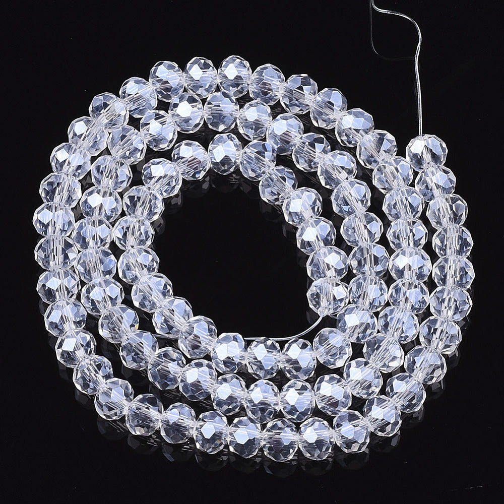 3mm Clear Crystal Electroplated Rondelle Beads Approx 152 beads
