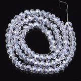 3mm Clear Crystal Electroplated Rondelle Beads Approx 152 beads
