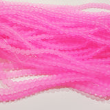 6mm Bright Pink Frosted Glass Beads
