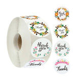 500pc Floral Thank You Stickers