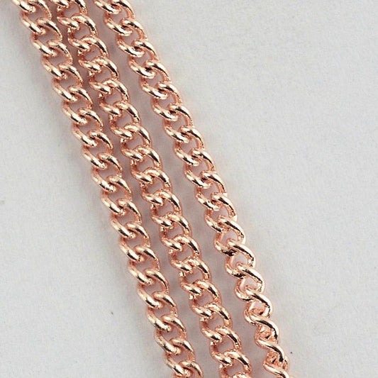 1M Rose Gold Curb Chain