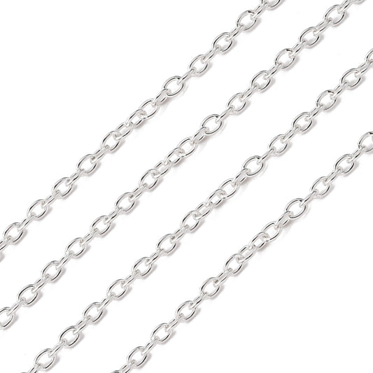 1M Silver Iron Cable Chain