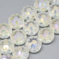 6pc Round Etched Crystal Glass Beads