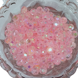50g 8mm Pink Acrylic Faceted AB Beads