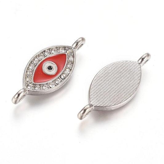 1pc Red Evil Eye Rhinestone Link Connector