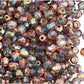 6mm Czech Fire Lt Amethyst Copper Rainbow Beads