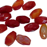 1pc 30mm Faceted Oval Carnelian Bead