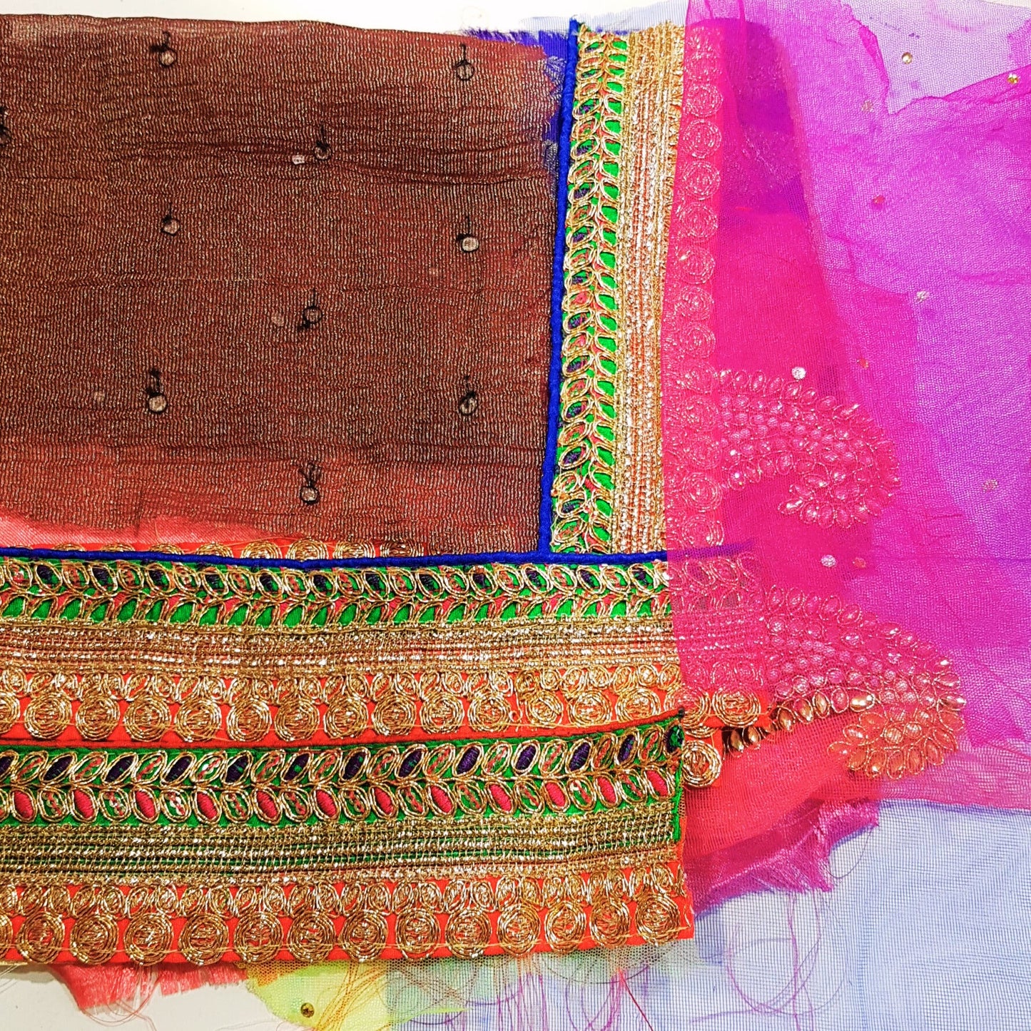 ONLY 3 LEFT!! Sari Trims and Fabric Scraps Bundle