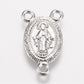 10pc Silver Rosary Charm Connectors