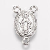 10pc Silver Rosary Charm Connectors