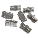 10pc 13mm Gunmetal Black Ribbon End Crimps