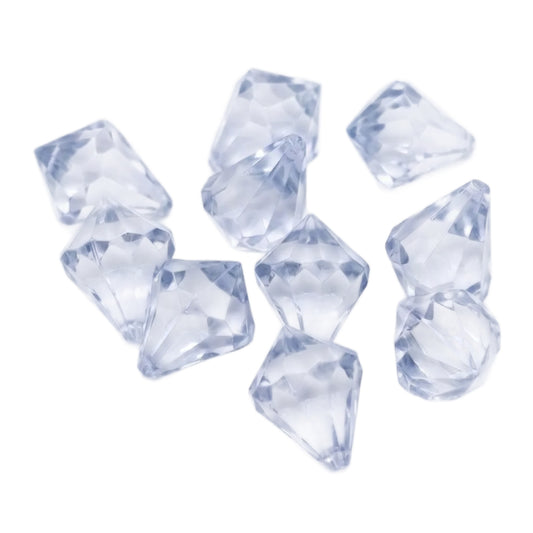10pc Light Blue Acrylic Diamond Beads