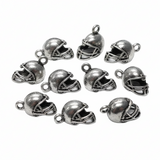 10pc Silver American Football Helmet Charms