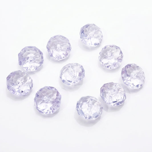 10pc Light Blue Faceted Acrylic Rondelle Beads