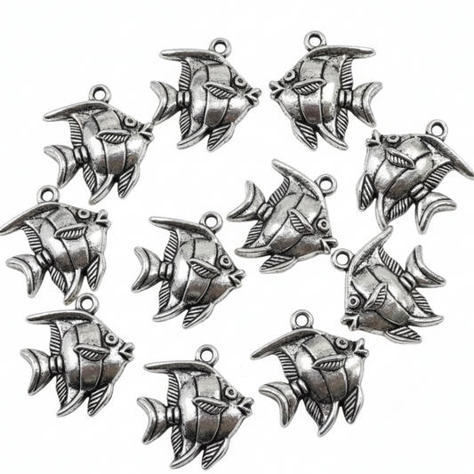 10pc Large Stripy Fish Charms