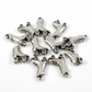 10pc Silver Roller Skates Charms