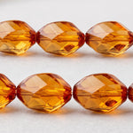 20mm Brown Oval Faceted Acrylic Beads