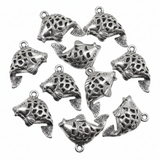 10pc Medium Silver Fish Charms