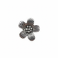 Silver Flower Charm With Stripy Petals