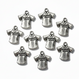 10pc Silver Softball Jersey Shirt Charms