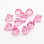 10pc Dark Pink Acrylic Diamond Beads