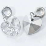 1pc Clear AB Heart European Charm Bead
