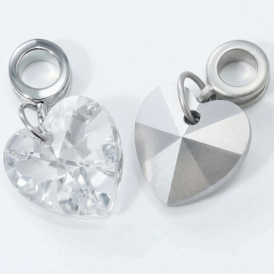 1pc Clear AB Heart European Charm Bead