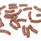 10pc Rose Gold Hollow Filigree Tube Spacer Beads
