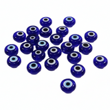 1pc 8mm Evil Eye Flat Lampwork Glass Bead