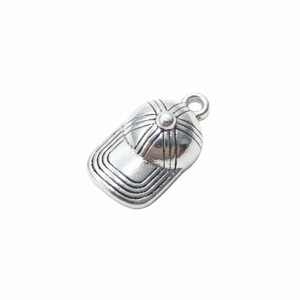 10pc Silver Baseball Hat Charms