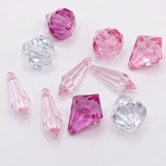 10pc Mixed Acrylic Beads