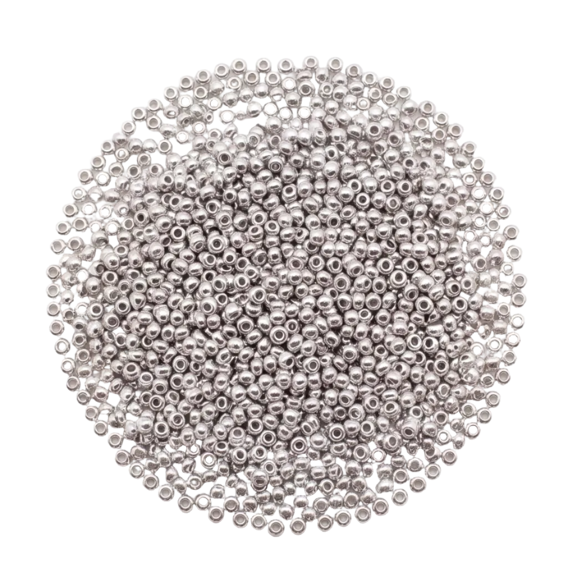 15g 2mm Silver Glass Seed Beads