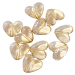 10pc Acrylic Clear Gold Heart Beads