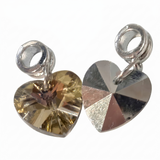 1pc Light Brown AB Heart European Charm Bead
