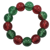6mm Red & Green Glass Crackle Beads