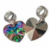 1pc Mixed Colour AB Heart European Charm Bead