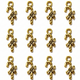 10pc Gold Candy Cane Charms