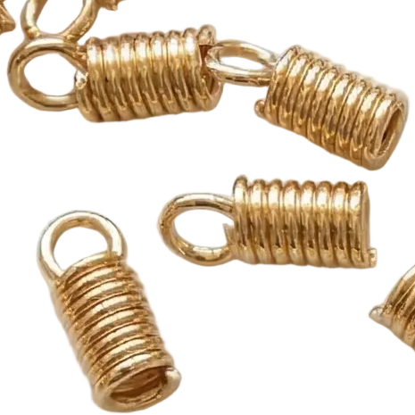 25pc Gold Spring Cord Ends