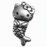 10pc Silver Hello Kitty Mermaid Charms