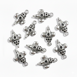 10pc Silver Airplane Charms